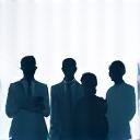 Silhouette of a team working collaboratively